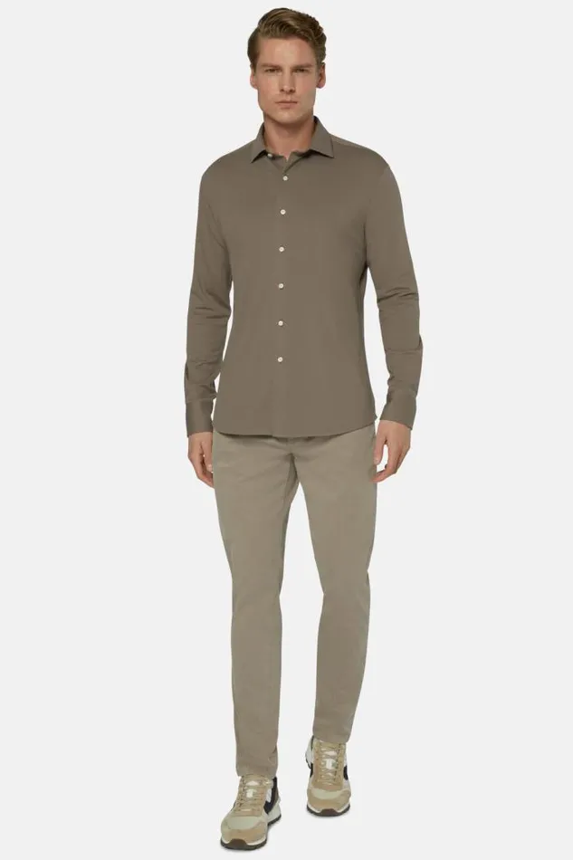Polo Shirts Men Boggi Milano Regular Fit Performance Pique Polo Shirt Brown