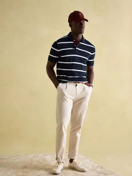 Polo Shirts Men Joules Navy and White Striped Polo Shirt