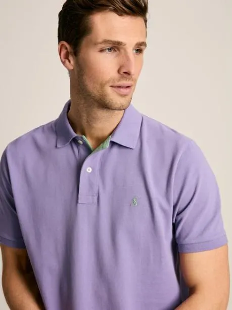 Polo Shirts Men Joules Purple Regular Fit Cotton Pique Polo Shirt