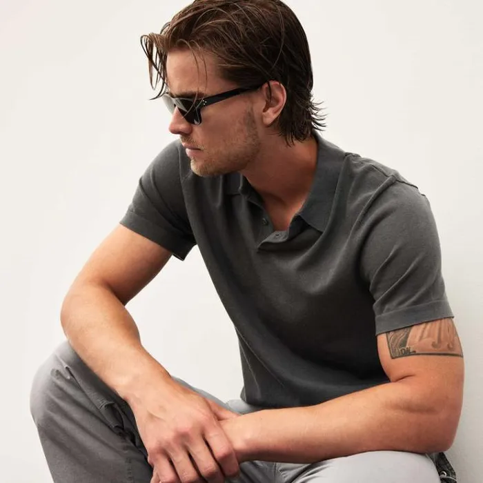 PolosNovelty Tops Men James Perse San Jacinto Knit Polo Flint