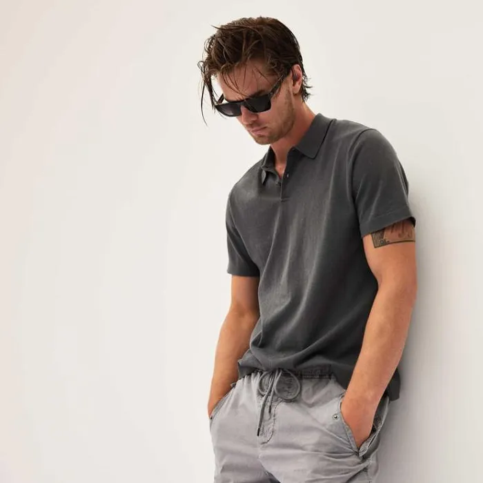 PolosNovelty Tops Men James Perse San Jacinto Knit Polo Flint