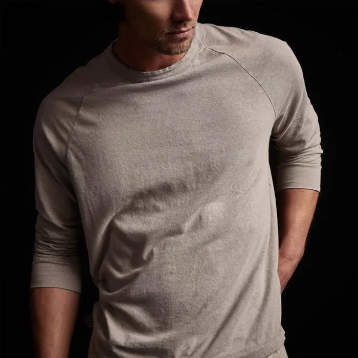 PolosNovelty Tops Men James Perse Soft Slub Jersey Raglan Shirt Silt