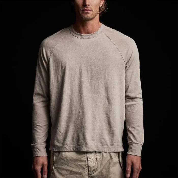 PolosNovelty Tops Men James Perse Soft Slub Jersey Raglan Shirt Silt