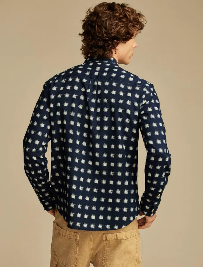 Printed 1 Pocket Long Sleeve Shirt Indigo Multi Men Lucky Brand Shirts and Tops