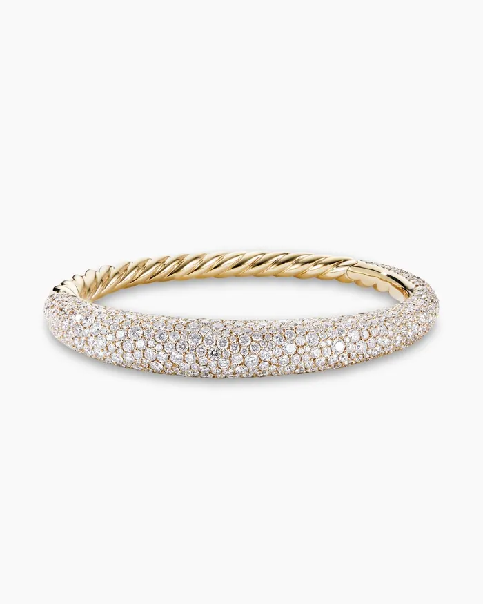 Pure Form Smooth Bracelet In 18K Yellow Gold With Full Pav Diamonds 95mm Women David Yurman Bangle Pure Form Smooth Bracelet In 18K Yellow Gold With Full Pav Diamonds 95mm Women David Yurman Bangle