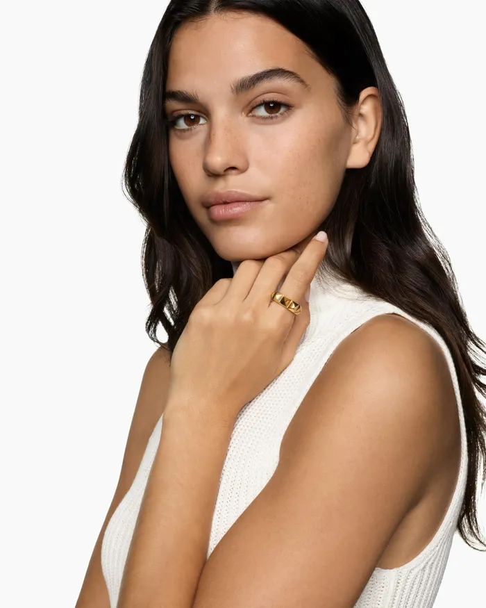 Pyramid Band Ring In 18K Yellow Gold 65mm Women David Yurman Band Pyramid Band Ring In 18K Yellow Gold 65mm Women David Yurman Band