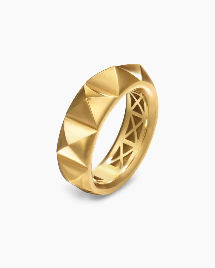 Pyramid Band Ring In 18K Yellow Gold 65mm Women David Yurman Band Pyramid Band Ring In 18K Yellow Gold 65mm Women David Yurman Band