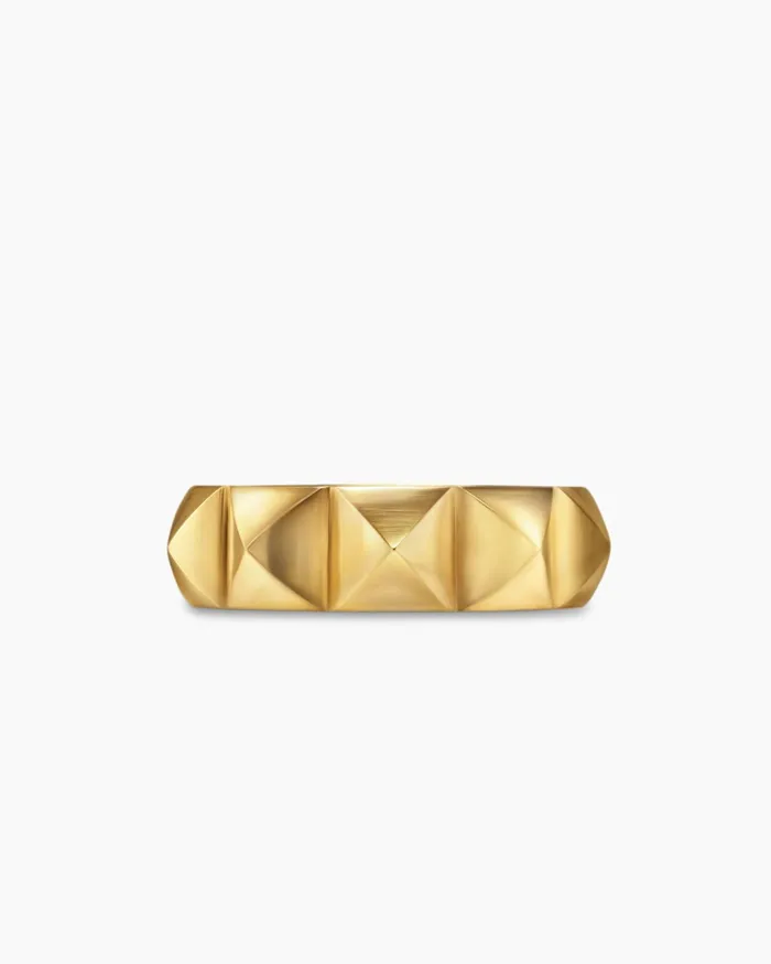 Pyramid Band Ring In 18K Yellow Gold 65mm Women David Yurman Band Pyramid Band Ring In 18K Yellow Gold 65mm Women David Yurman Band