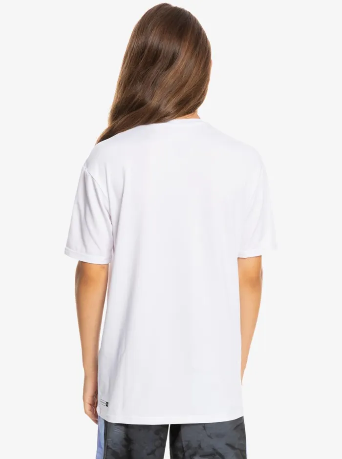 Quiksilver 816 Solid Streak Short Sleeve UPF 50 Surf TShirt White Boys Rashguards