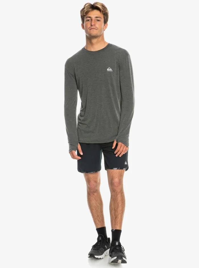 Quiksilver Coastal Run Long Sleeve TShirt Black Heather Mens Tees Quiksilver Coastal Run Long Sleeve TShirt Black Heather Mens Tees