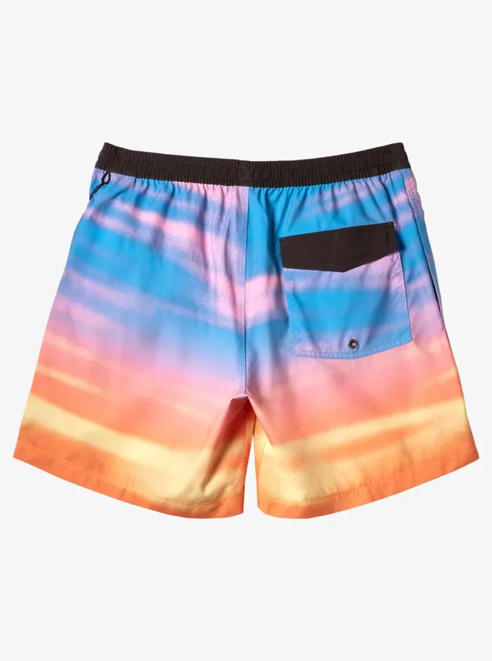 Quiksilver Everyday Fade Volley 17034 Elastic Waist Shorts Swedish Blue Mens Elastic Waist
