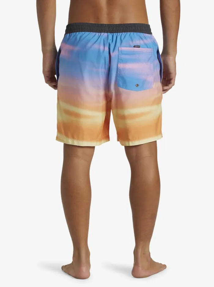 Quiksilver Everyday Fade Volley 17034 Elastic Waist Shorts Swedish Blue Mens Elastic Waist