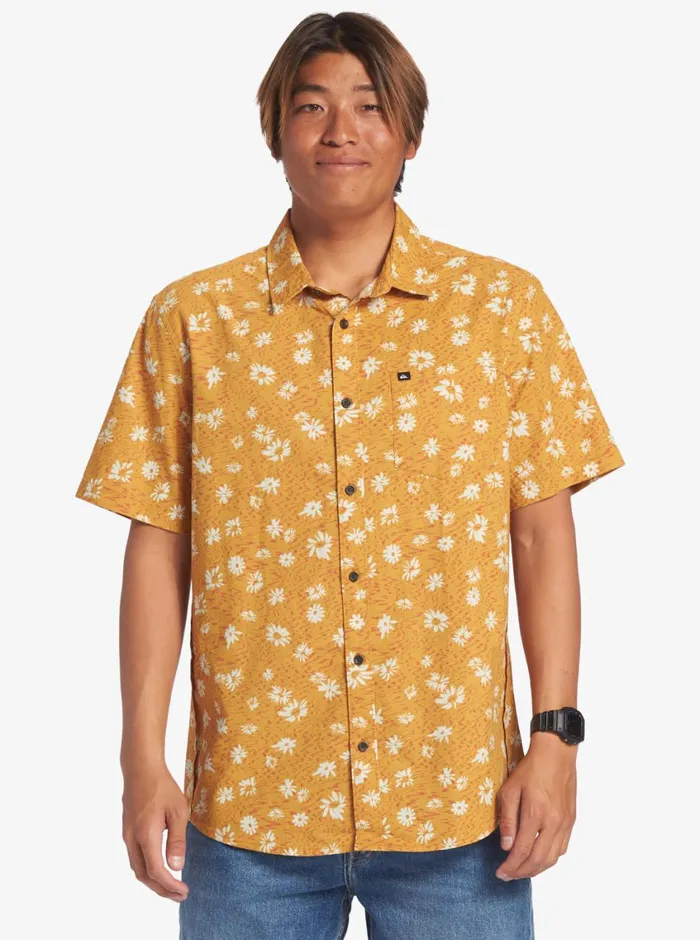 Quiksilver Future Hippie Short Sleeve Woven Shirt Mustard Future Hippy Mens Shirts and Polos Quiksilver Future Hippie Short Sleeve Woven Shirt Mustard Future Hippy Mens Shirts and Polos