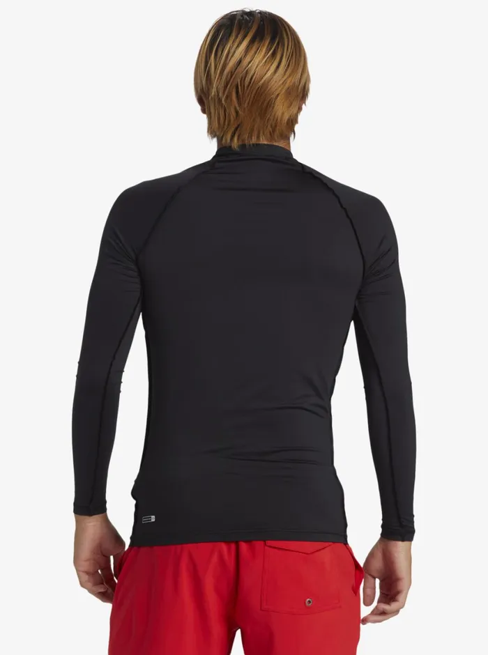 Quiksilver Saturn UPF50 Long Sleeve Surf Tee Black Mens Rashguards Quiksilver Saturn UPF50 Long Sleeve Surf Tee Black Mens Rashguards