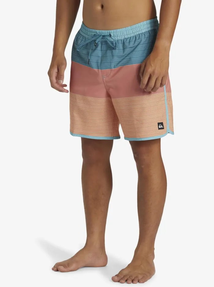 Quiksilver Surfsilk Tijuana Volley 17034 Elastic Waist Shorts Canyon Clay Mens Elastic Waist