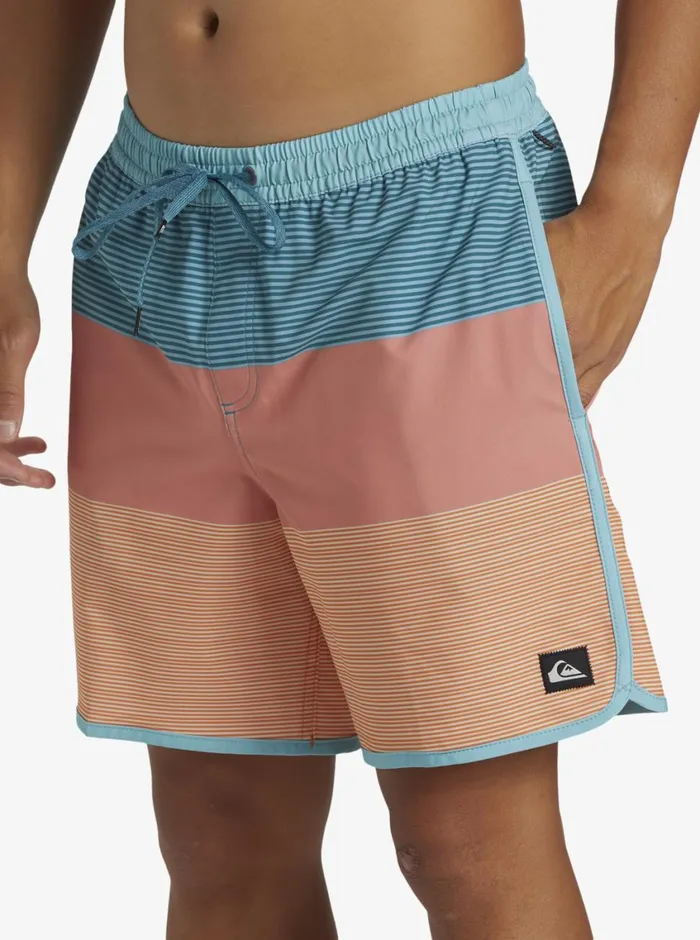 Quiksilver Surfsilk Tijuana Volley 17034 Elastic Waist Shorts Canyon Clay Mens Elastic Waist