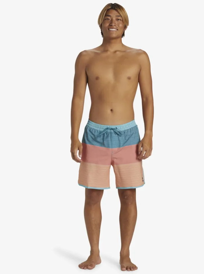Quiksilver Surfsilk Tijuana Volley 17034 Elastic Waist Shorts Canyon Clay Mens Elastic Waist