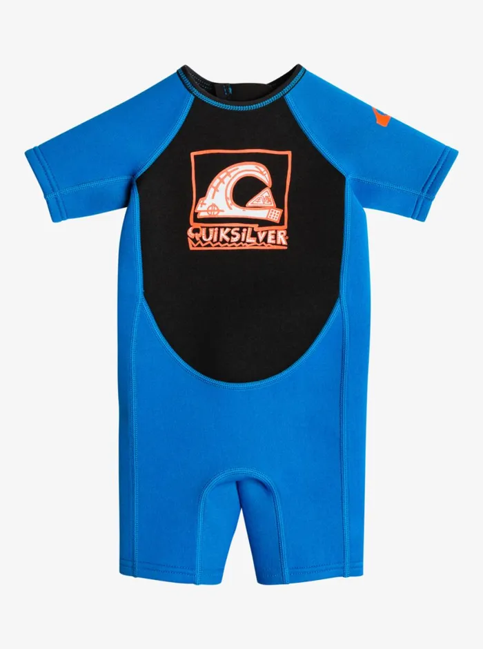 Quiksilver Toddler039s 15mm BackZip Springsuit Blacksquale Blue Boys Wetsuits