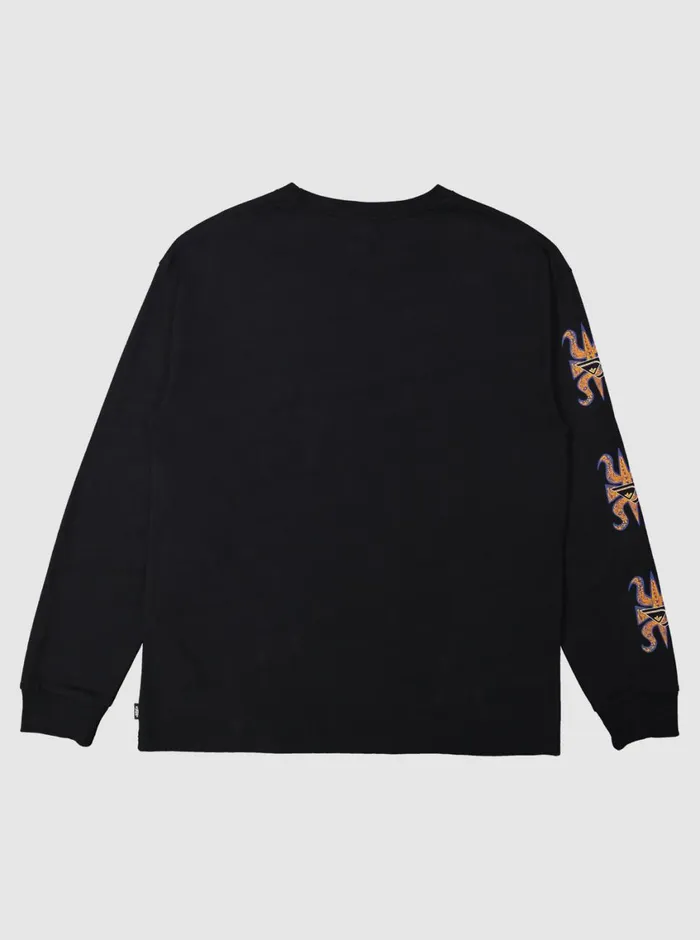 Quiksilver Trident Long Sleeve TShirt Black Mens Tees Quiksilver Trident Long Sleeve TShirt Black Mens Tees