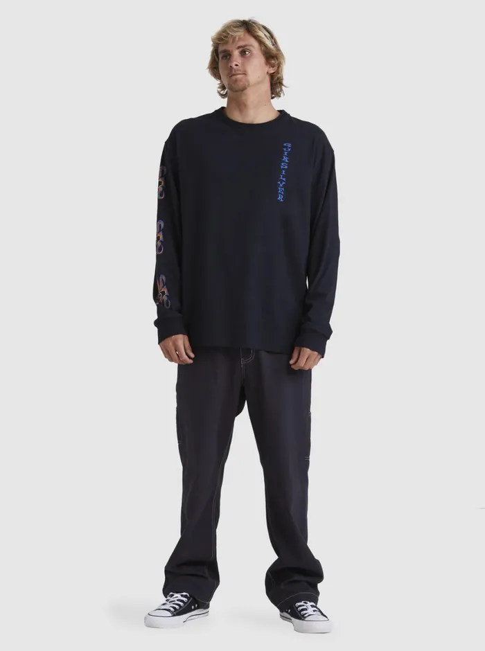 Quiksilver Trident Long Sleeve TShirt Black Mens Tees Quiksilver Trident Long Sleeve TShirt Black Mens Tees