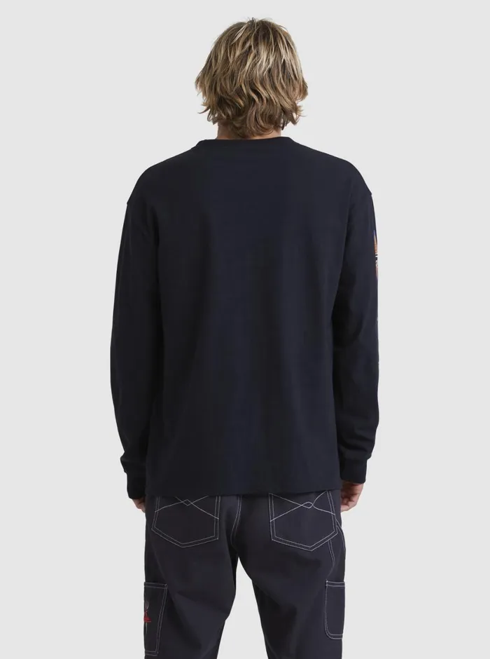 Quiksilver Trident Long Sleeve TShirt Black Mens Tees Quiksilver Trident Long Sleeve TShirt Black Mens Tees