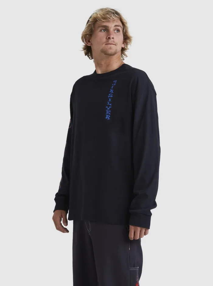 Quiksilver Trident Long Sleeve TShirt Black Mens Tees Quiksilver Trident Long Sleeve TShirt Black Mens Tees