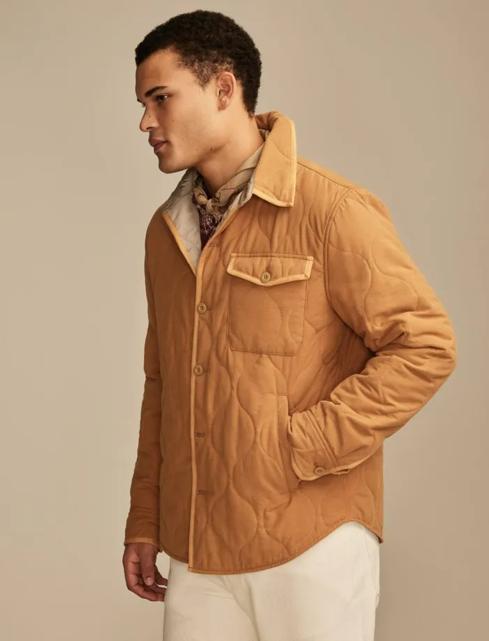 Quilted Shirt Jacket Dijon Men Lucky Brand Jackets and Outerwear