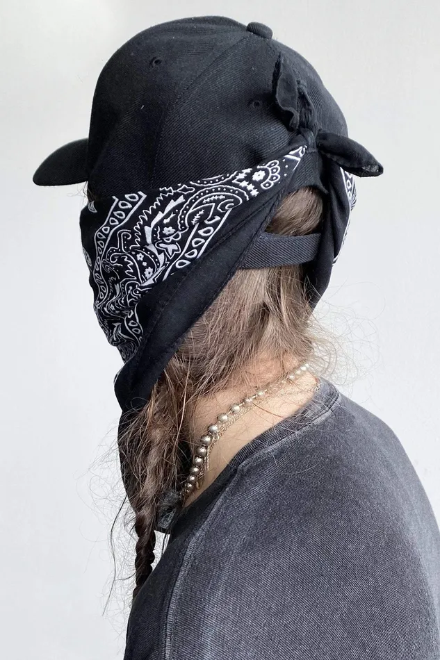 R13 R13 Logo Cap With Bandanafinal Sale No Returns Or Exchanges Women Hats R13 R13 Logo Cap With Bandanafinal Sale No Returns Or Exchanges Women Hats