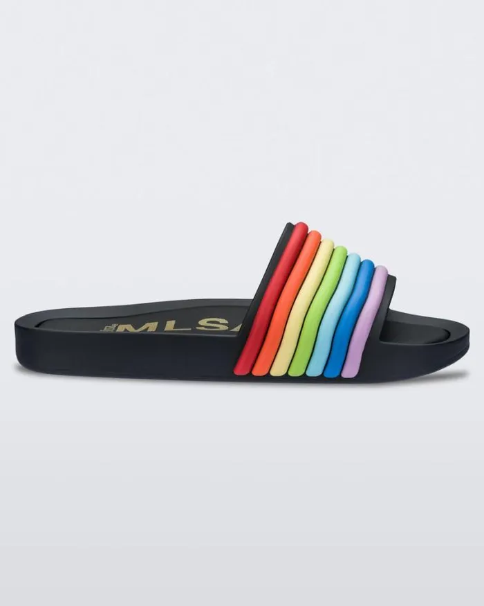 Rainbow Beach Black Rainbow Women Melissa Slides