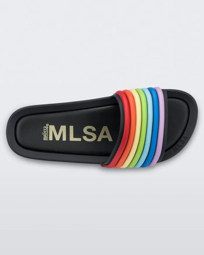Rainbow Beach Black Rainbow Women Melissa Slides