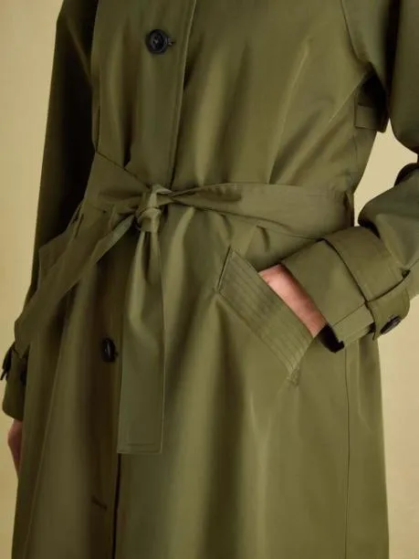 Raincoats Women Joules Green Waterproof Belted Trench Coat