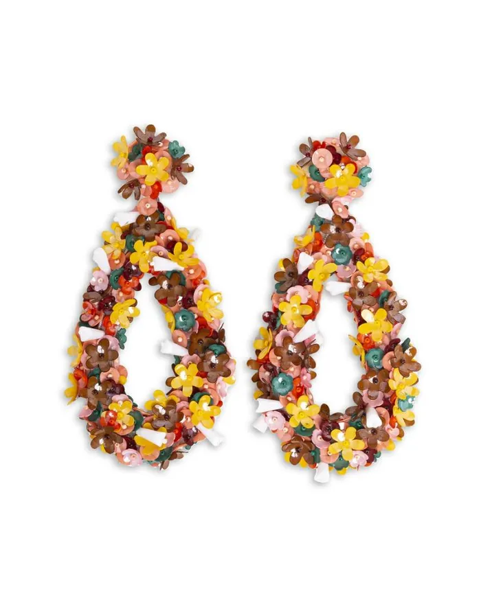 Ready To Wear Jewelry La Double J Confetti Hoop Earrings Solid Pink