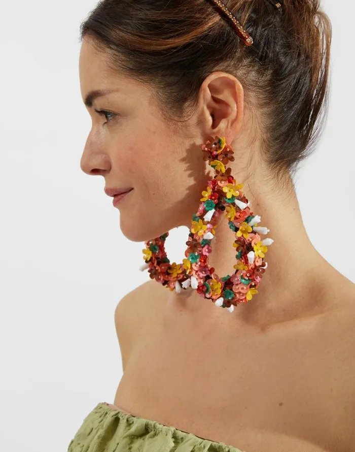 Ready To Wear Jewelry La Double J Confetti Hoop Earrings Solid Pink Ready To Wear Jewelry La Double J Confetti Hoop Earrings Solid Pink