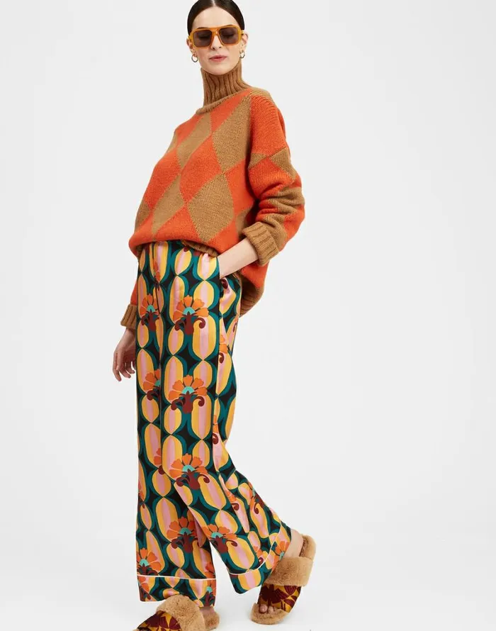 Ready To Wear Knitwear La Double J Argyle Sweater Camelorange