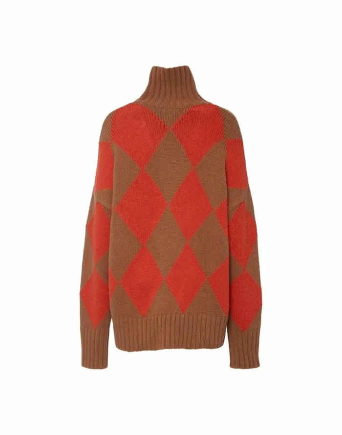Ready To Wear Knitwear La Double J Argyle Sweater Camelorange