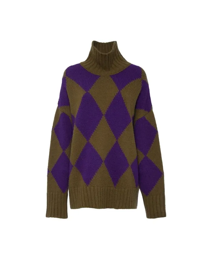 Ready To Wear Knitwear La Double J Argyle Sweater Greenpurple Ready To Wear Knitwear La Double J Argyle Sweater Greenpurple