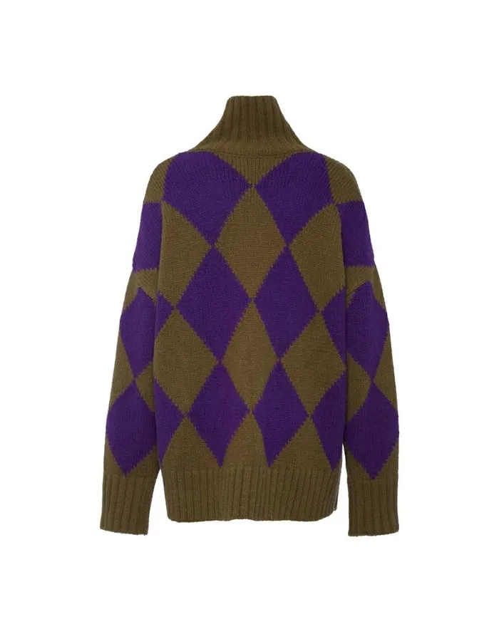 Ready To Wear Knitwear La Double J Argyle Sweater Greenpurple Ready To Wear Knitwear La Double J Argyle Sweater Greenpurple