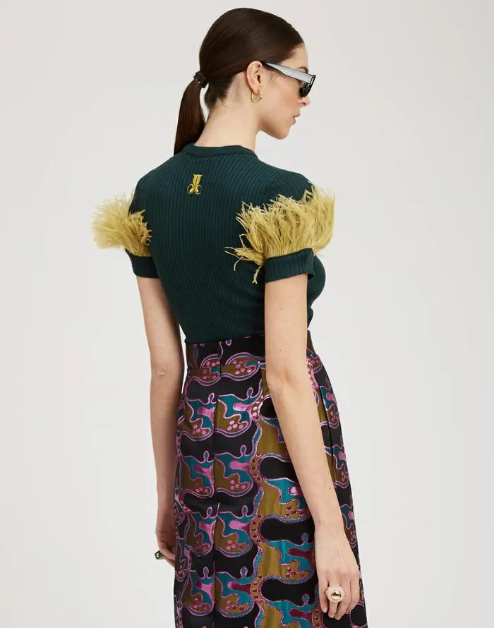Ready To Wear Knitwear La Double J High Kick Tee Green Ready To Wear Knitwear La Double J High Kick Tee Green