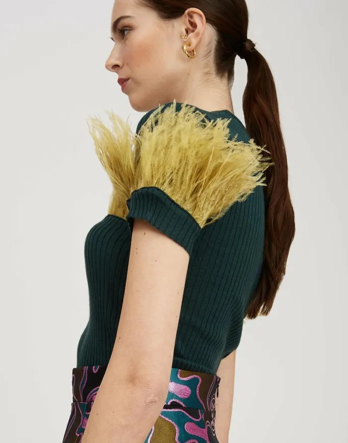 Ready To Wear Knitwear La Double J High Kick Tee Green Ready To Wear Knitwear La Double J High Kick Tee Green