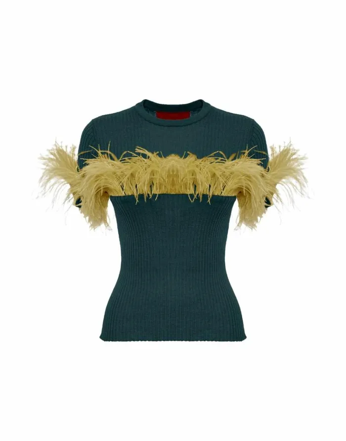 Ready To Wear Knitwear La Double J High Kick Tee Green Ready To Wear Knitwear La Double J High Kick Tee Green