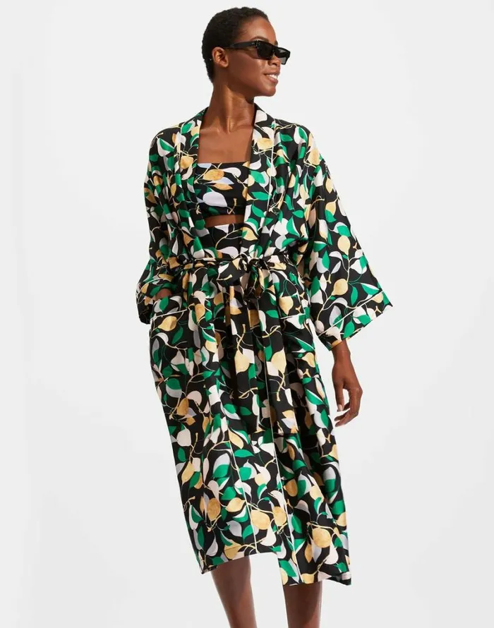 Ready To Wear Loungewear La Double J Silk Robe Orchard