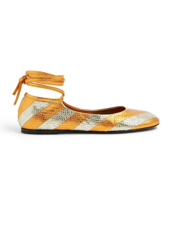 Ready To Wear Shoes La Double J Ballerina Flats Orange