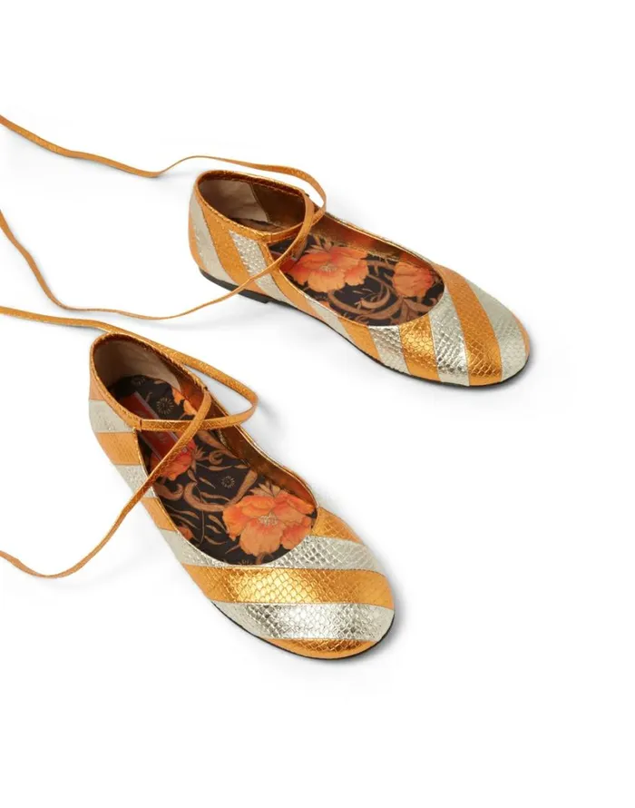 Ready To Wear Shoes La Double J Ballerina Flats Orange Ready To Wear Shoes La Double J Ballerina Flats Orange