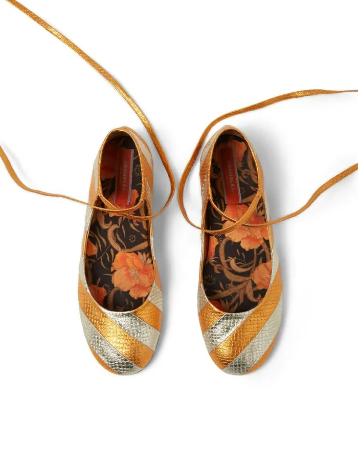 Ready To Wear Shoes La Double J Ballerina Flats Orange Ready To Wear Shoes La Double J Ballerina Flats Orange