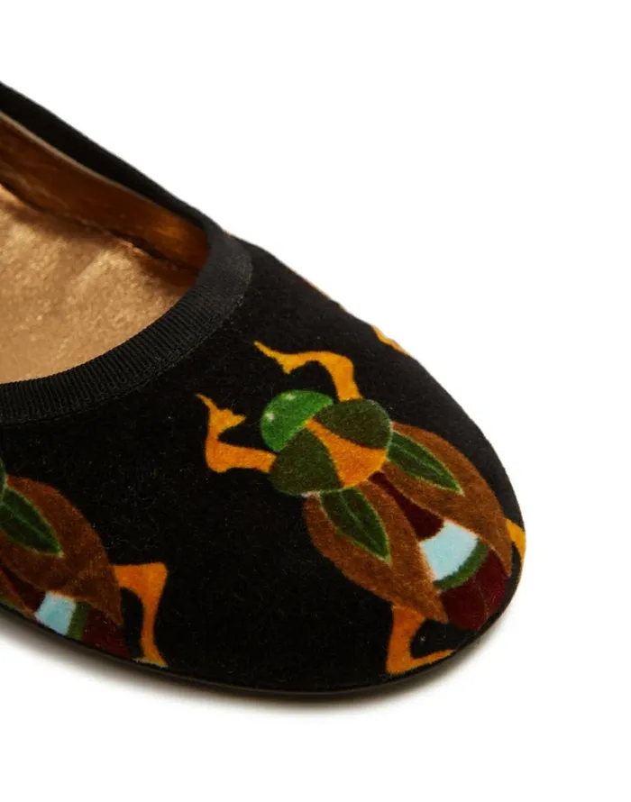 Ready To Wear Shoes La Double J Winter Ballerina Flats Scarab Black Ready To Wear Shoes La Double J Winter Ballerina Flats Scarab Black