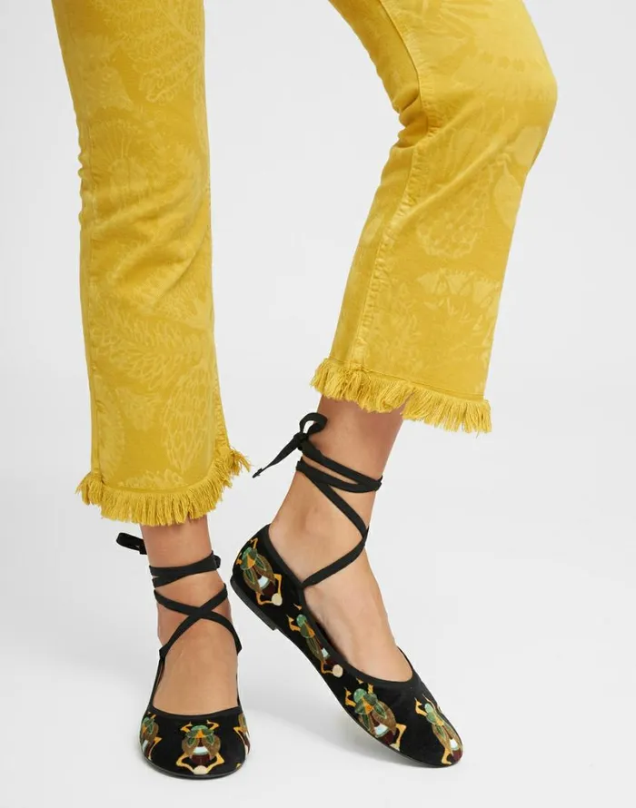 Ready To Wear Shoes La Double J Winter Ballerina Flats Scarab Black Ready To Wear Shoes La Double J Winter Ballerina Flats Scarab Black