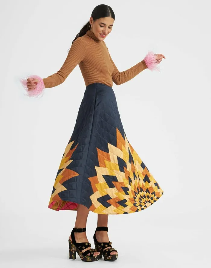 Ready To Wear Skirts La Double J Suki Skirt Egyptian Sun Place Gold