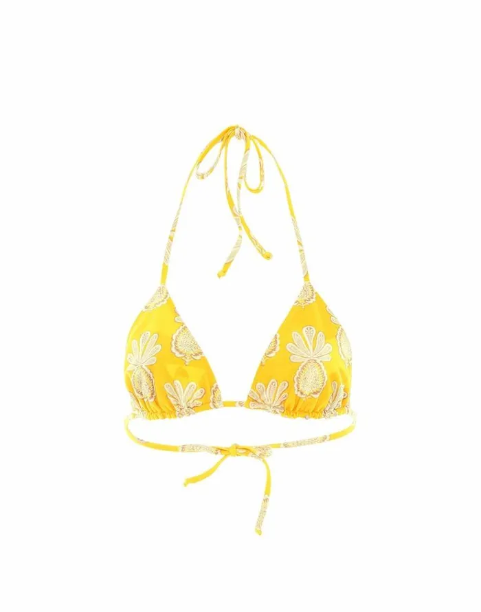 Ready To Wear Swimwear La Double J Triangle Bikini Top Pineapple Sunflower Ready To Wear Swimwear La Double J Triangle Bikini Top Pineapple Sunflower