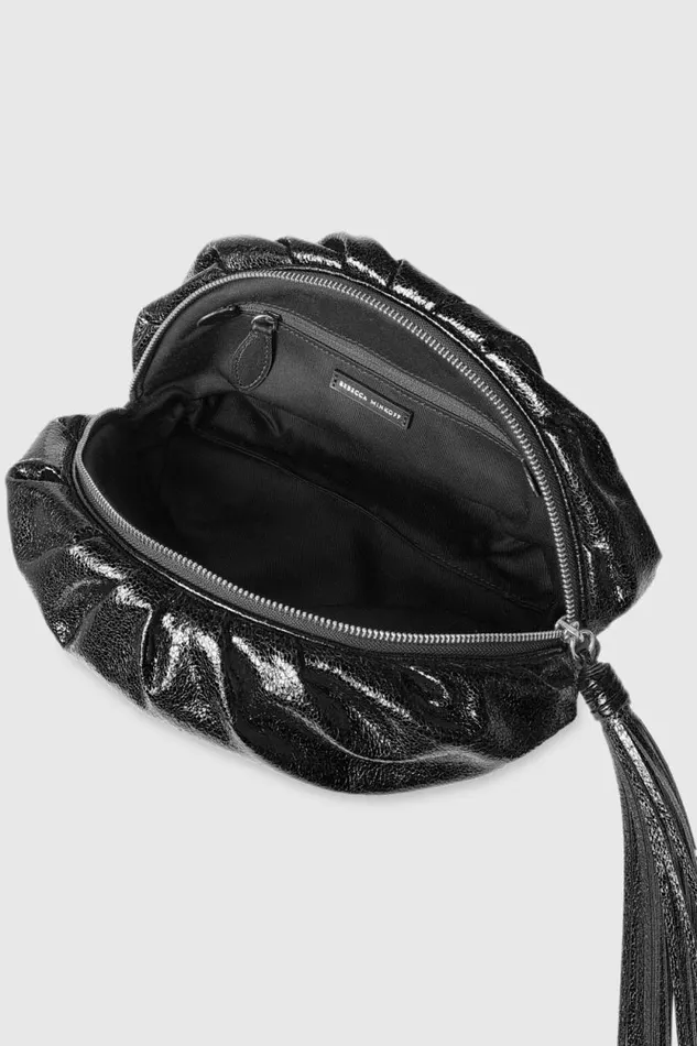 Rebecca Minkoff Clutches Ruched Clutch Black Metallic 8211 Handbags