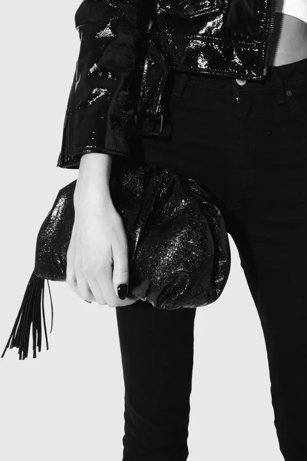 Rebecca Minkoff Clutches Ruched Clutch Black Metallic 8211 Handbags